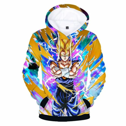 Goku Saiyan Cartoon Dragon Ball Anime Manga Over Print 3d Hoodie Zip Hoodie Moonbestprint
