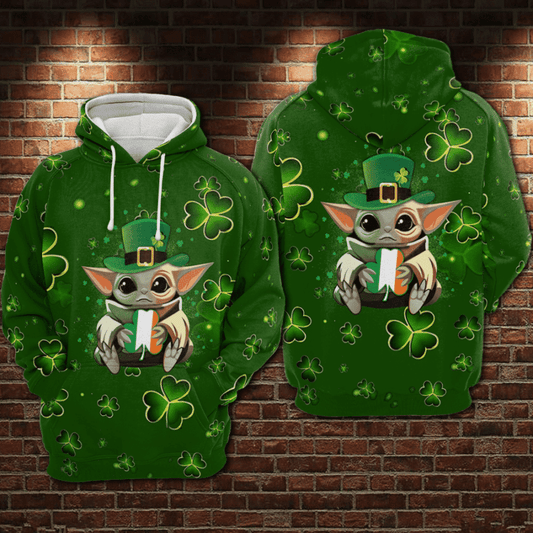 Baby Yoda Patrick's Day Hoodie Zip Hoodie Moonbestprint