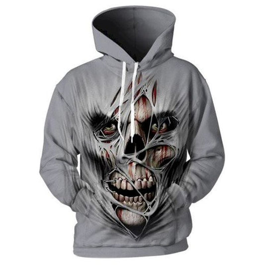 Creepy Skull All Over Printed Custom 3d Hoodie Moonbestprint