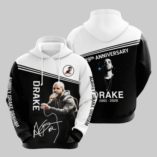 Drake 19th Anniversary 2001 2020 Signature Design Gift For Fan Custom 3d Hoodie All Over Printed Hoodie Moonbestprint