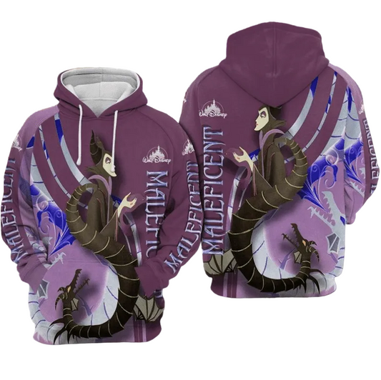 Maleficent Disney, Maleficent Disney Villains All Over Print Hoodie Moonbestprint
