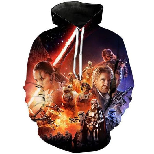The Force Awakens Star Wars A1641 3d Pullover Printed Over Unisex Hoodie Moonbestprint