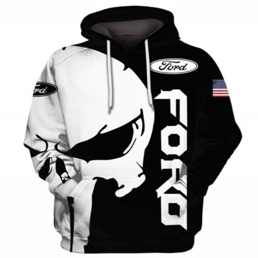 Punisher Skull Ford All Over Print Hoodie 503 Moonbestprint
