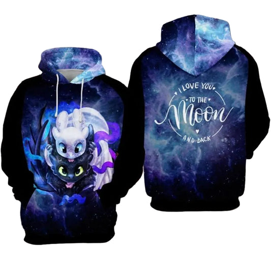 Stitch Cartoon Lilo And Stitch I Love You To The Moon And Back Over Print 3d Hoodie Zip Hoodie Moonbestprint