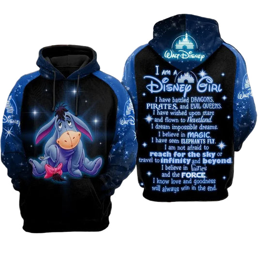 Eeyore I Am A Disney Girl Over Print 3d Hoodie Zip Hoodie Moonbestprint