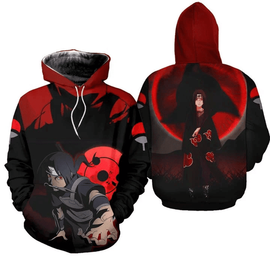 Itachi Sharingan Eyes Akatsuki Naruto Anime Manga For Men And Women 3d Hoodie Zip Hoodie Moonbestprint