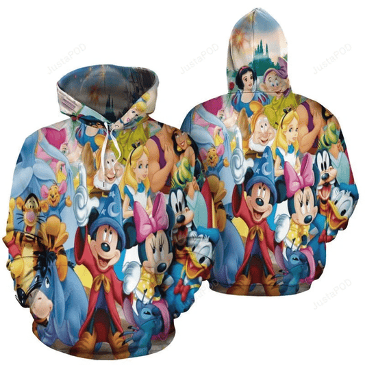 Mickey Fantasia Land 3d4 All Over Print Hoodie, Zip-up Hoodie Moonbestprint