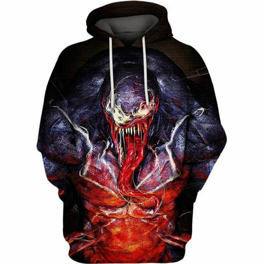 Hyper Realistic Venom Monster Over Print 3d Hoodie Zip Hoodie Moonbestprint