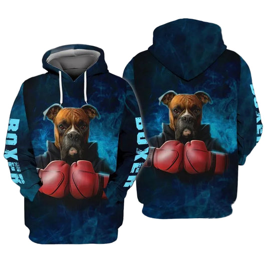 Boxer Dog Boxing For Men And Women 3d Hoodie Zip Hoodie Moonbestprint