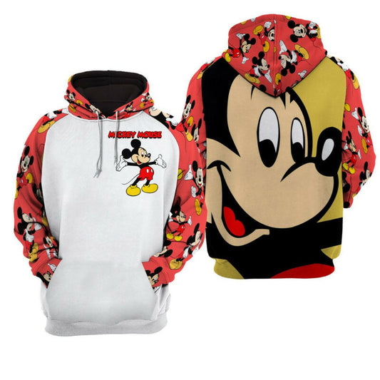 Mickey Mouse Pattern Red Pullover Hoodies Moonbestprint