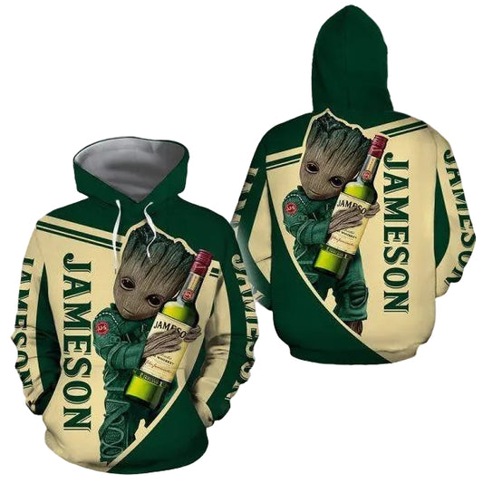 Baby Groot Jameson Irish Whiskey 2k552 Lover Gift ,baby Groot Jameson Irish Whiskeyall Over Print 3d Hoodie Moonbestprint