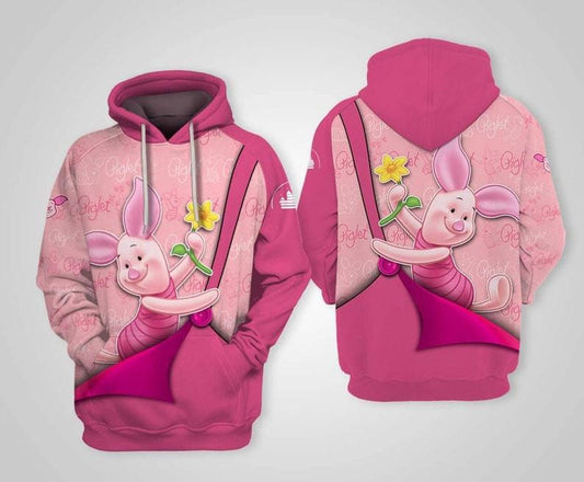 Disney Cartoon Fan Gift, Winnie-the-pooh Fan Gift, Piglet Disney All Over Print Hoodie, Zip Hoodie Moonbestprint
