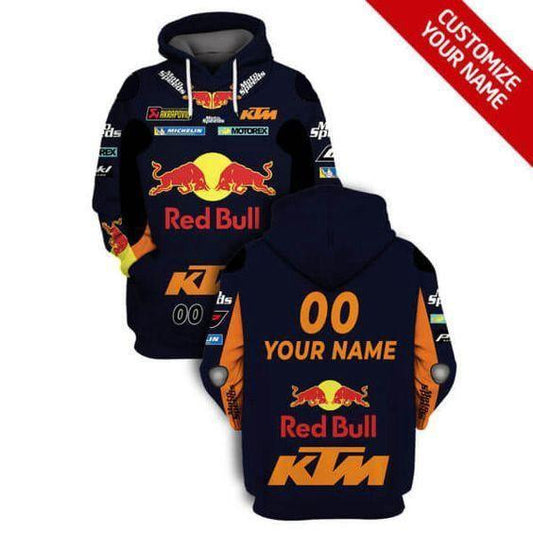 Custom Name Red Bull Ktm Racing All Over Print Hoodie Moonbestprint