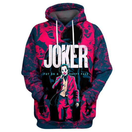Dc Joker Hoodie Put On A Happy Face Shirt Joker Hoodie Joker Tee Red Hoodie Zip Hoodie Moonbestprint