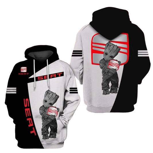 Groot In The S.e.a.t All Over Print Hoodie 500 Moonbestprint