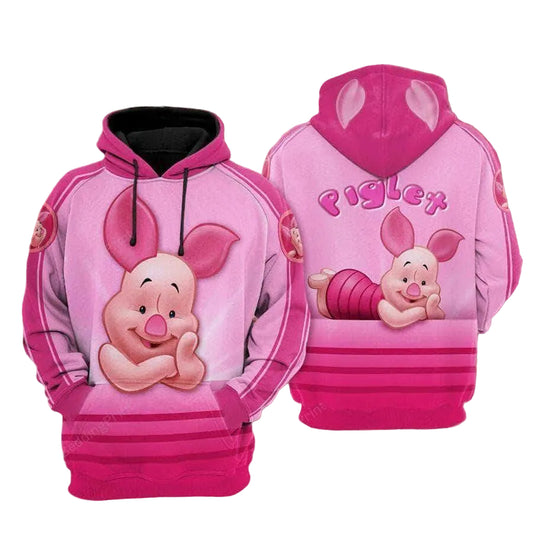 Piglet Winnie-the-pooh, Cute Piglet Disney All Over Print Hoodie 120 Moonbestprint
