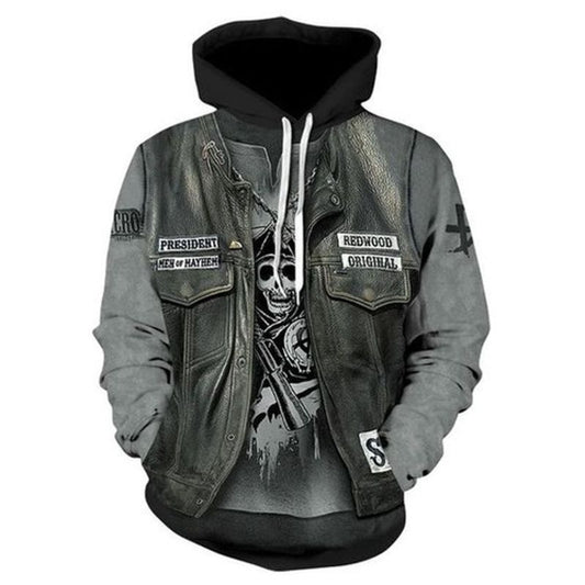 Redwood Original Skull Grey Color 3d Hoodie Moonbestprint