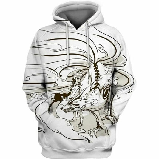 Kurama With Naruto Anime Men And Women All Over Printing 3d Hoodie Moonbestprint