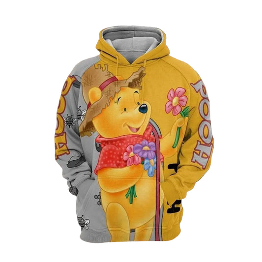 Yellow Cartoon Winnie The Pooh For Men And Women 3d Hoodie Zip Hoodie 739 Moonbestprint