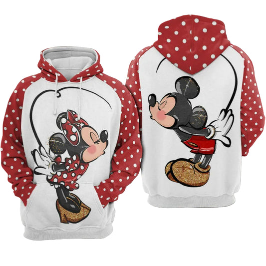 Mickey Mouse Love Minne Hoodie - Zip Hoodie Moonbestprint