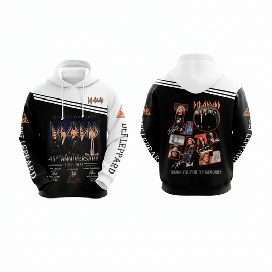 Def Leppard 45th Anniversary 3d Hoodie Moonbestprint