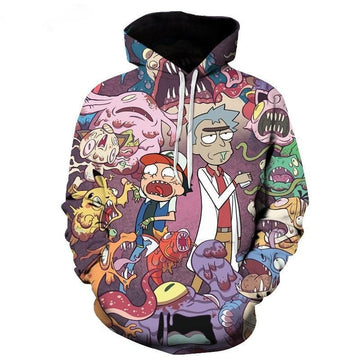 Pokemon Rick And Morty Gift For Men And Women Over Print 3d Hoodie Zip Hoodie 856 Moonbestprint