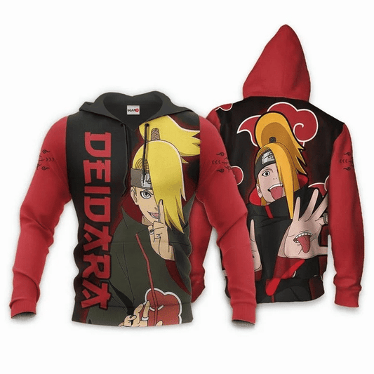 Akatsuki Deidara Naruto Anime Manga For Men And Women 3d Hoodie Zip Hoodie Moonbestprint