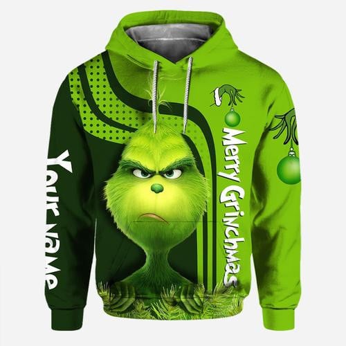 Grinch Merry Grinchmas Personalized Custom 3d Hoodie Moonbestprint