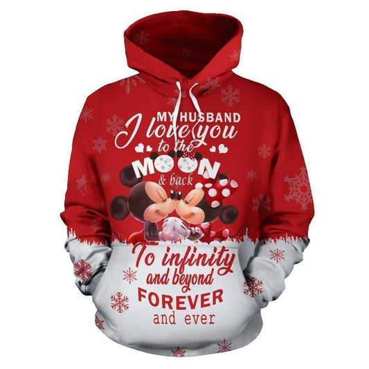 Mickey And Minnie Love To The Moon, To Infinity And Beyond Forever Over Print 3d Hoodie Zip Hoodie Moonbestprint
