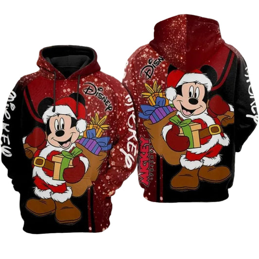 Mickey Mouse Marry Chrismast Disney Over Print 3d Hoodie Zip Hoodie Moonbestprint