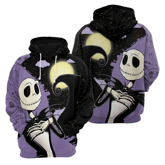 Jack Skellington Nightmare Before Christmas Pumpkin King Halloween Night Ver12 Aop Hoodie Moonbestprint