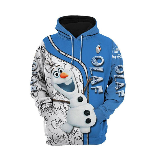 Olaf Snowman Frozen Disney Fan Gift, Stylist Unisex Cartoon Graphic Outfits Aop Hoodie, Zip Hoodie Moonbestprint
