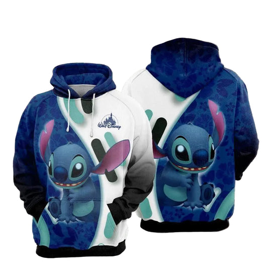 Lilo And Stitch Disney, Stitch Tropical Flower Ver50 Aop Hoodie Moonbestprint
