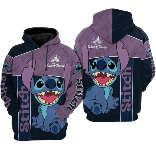 Stitch Cartoon Lilo And Stitch Walt Disney Over Print 3d Hoodie Zip Hoodie Moonbestprint