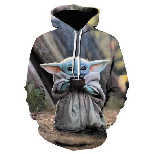 New Movie Groot Funny Cartoon Hoodies Men Kawaii Baby Yoda Mandalorian Star Wars Moonbestprint