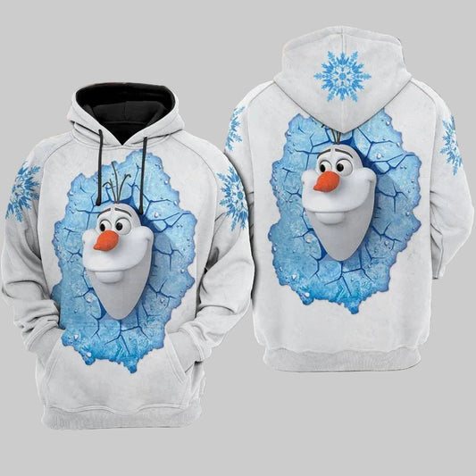 Olaf Frozen Over Print 3d Hoodie Zip Hoodie Moonbestprint