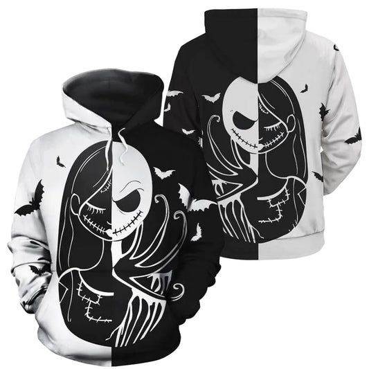 Jack Skellington And Sally Hoodie And Zip Hoodie, Gift For Fan 3d All Over Print Shirt Hoodie Moonbestprint