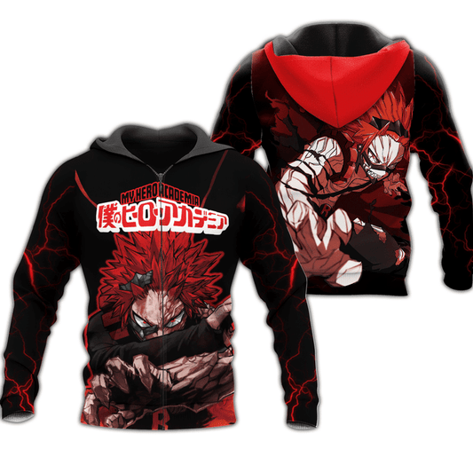 Eijiro Kirishima My Hero Academia Anime Manga For Men And Women 3d Hoodie Zip Hoodie Moonbestprint