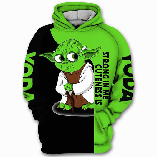 Strong In Me Cuteness Is Yoda Star Wars, Yoda Master All Over Print Hoodie, Zip Hoodie Moonbestprint