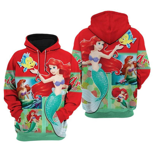 Ariel Princess, Disney Princess Ariel Little Mermaid Fan Gift All Over Print Hoodie, Zip Hoodie Moonbestprint