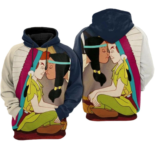 Tiger Lily And Peter Pan Kiss Hoodie Zip Hoodie Moonbestprint