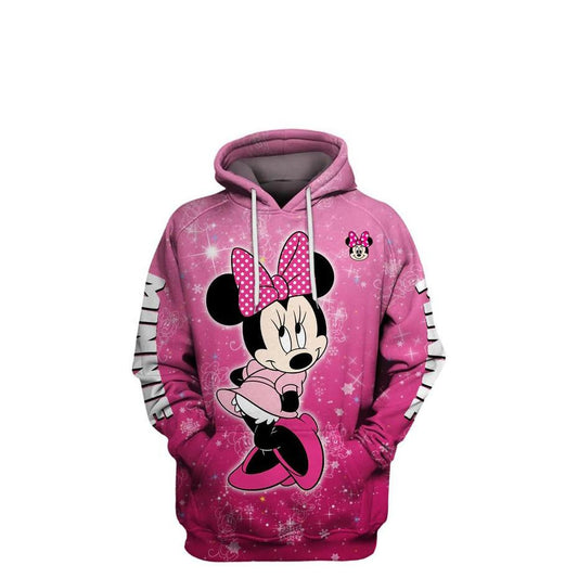 Adorable Minnie Mouse, Cute Minnie Mouse Disney Castle Ver12 All Over Print Hoodie Moonbestprint