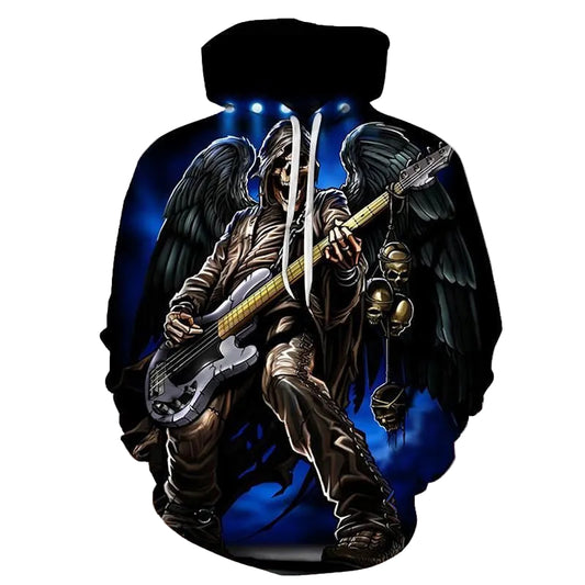 Heavy Metal Skeleton Blue Good 3d Hoodie Zip Hoodie Moonbestprint