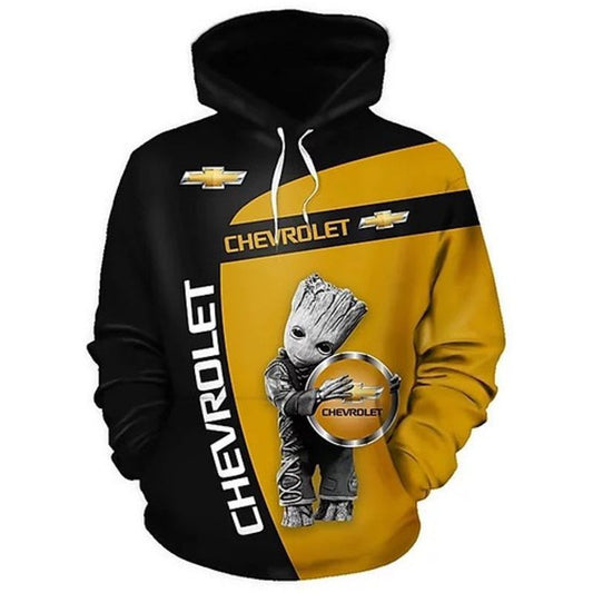 Chevrolet Lovers Baby Groot Avengers Holding Logo 3d Hoodie Moonbestprint