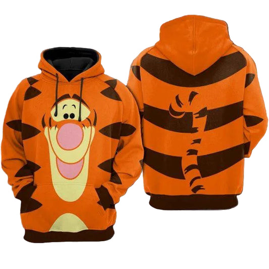 Tiger Winne The Pooh Pattern Disney Cartoon 2k627 Lover Gift , Winne The Pooh All Over Print 3d Hoodie Moonbestprint