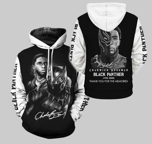 Chadwick Boseman Black Panther Thank You For The Memories Signature For Fan Over Print 3d Hoodie Zip Hoodie Moonbestprint
