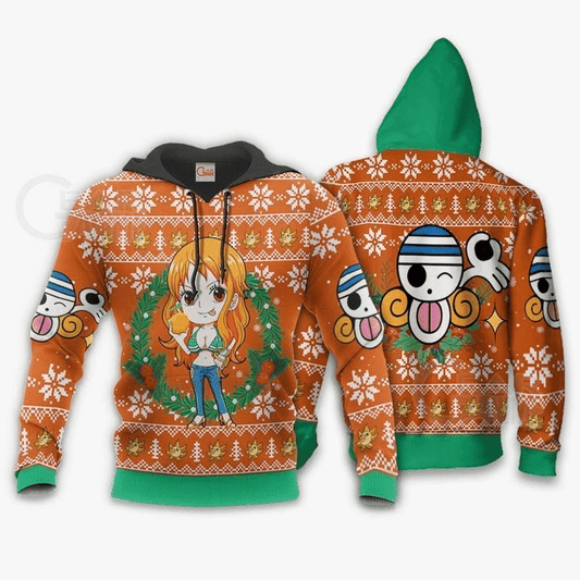 Nami Ugly Christmas One Piece Anime Manga For Men And Women 3d Hoodie Zip Hoodie Moonbestprint
