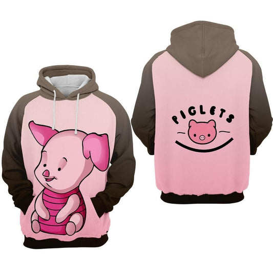 Piglet Cartoon Winnie The Pooh Over Print 3d Hoodie Zip Hoodie 560 Moonbestprint