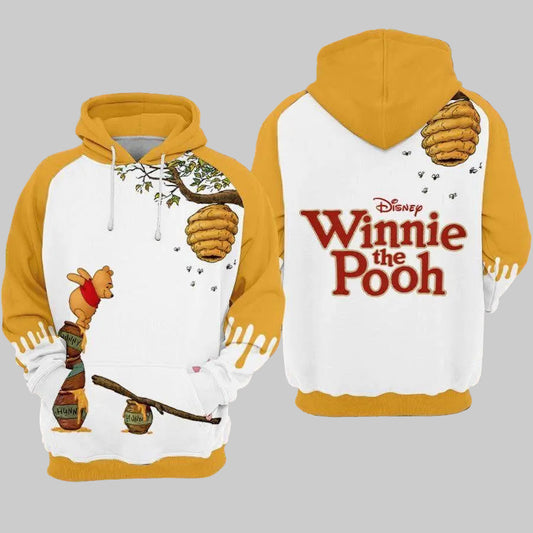 Winnie The Pooh Disney, Pooh Bear Hunny Aop Hoodie Moonbestprint