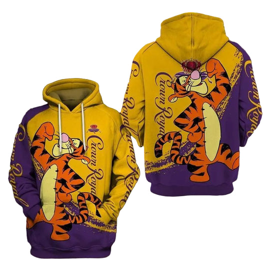 Disney Winnie The Pooh Tigger Crown Royal 3d Hoodie Zip Hoodie Moonbestprint